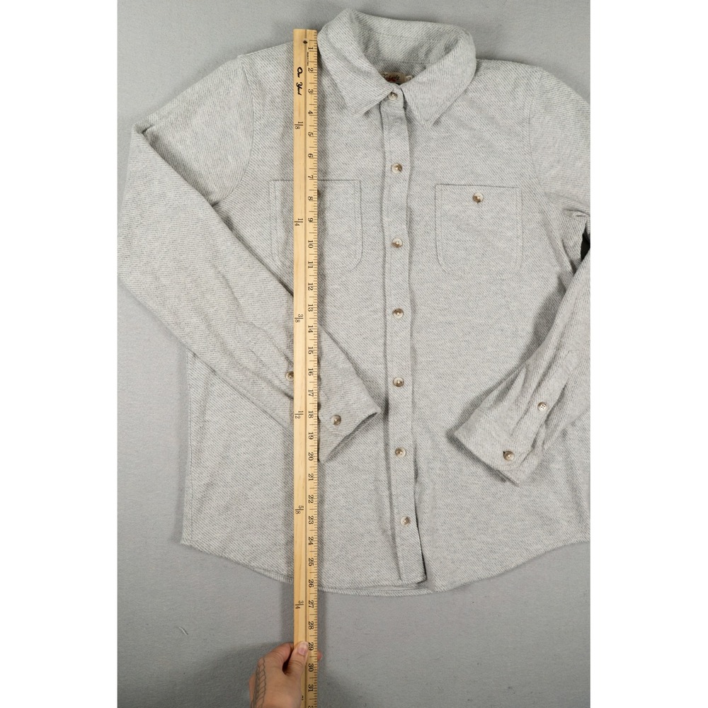 Faherty Mens Knit Button Down Shirt Long Sleeve Grey Small Stretch Coastal image 5